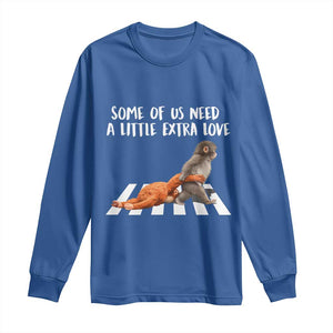 Punch Mokey Meme Long Sleeve Shirt Some Of Us Need a Little Extra Love TS14 Royal Blue Print Your Wear