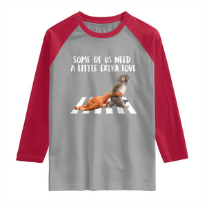 Punch Mokey Meme Raglan Shirt Some Of Us Need a Little Extra Love TS14 Sport Gray Red Print Your Wear