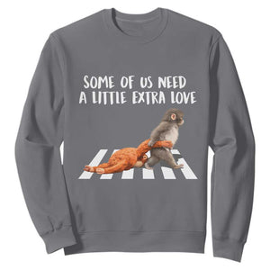Punch Mokey Meme Sweatshirt Some Of Us Need a Little Extra Love TS14 Charcoal Print Your Wear