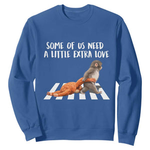 Punch Mokey Meme Sweatshirt Some Of Us Need a Little Extra Love TS14 Royal Blue Print Your Wear