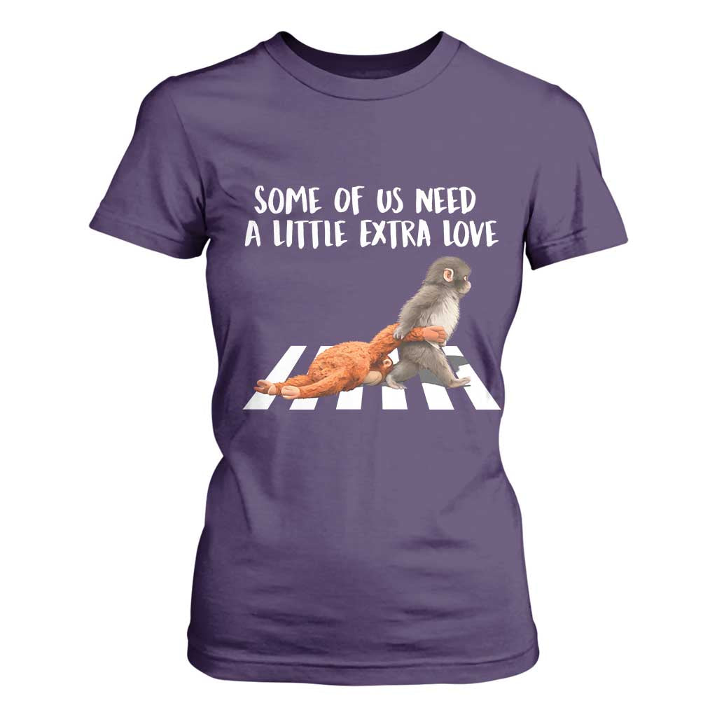 Punch Mokey Meme T Shirt For Women Some Of Us Need a Little Extra Love TS14 Purple Print Your Wear
