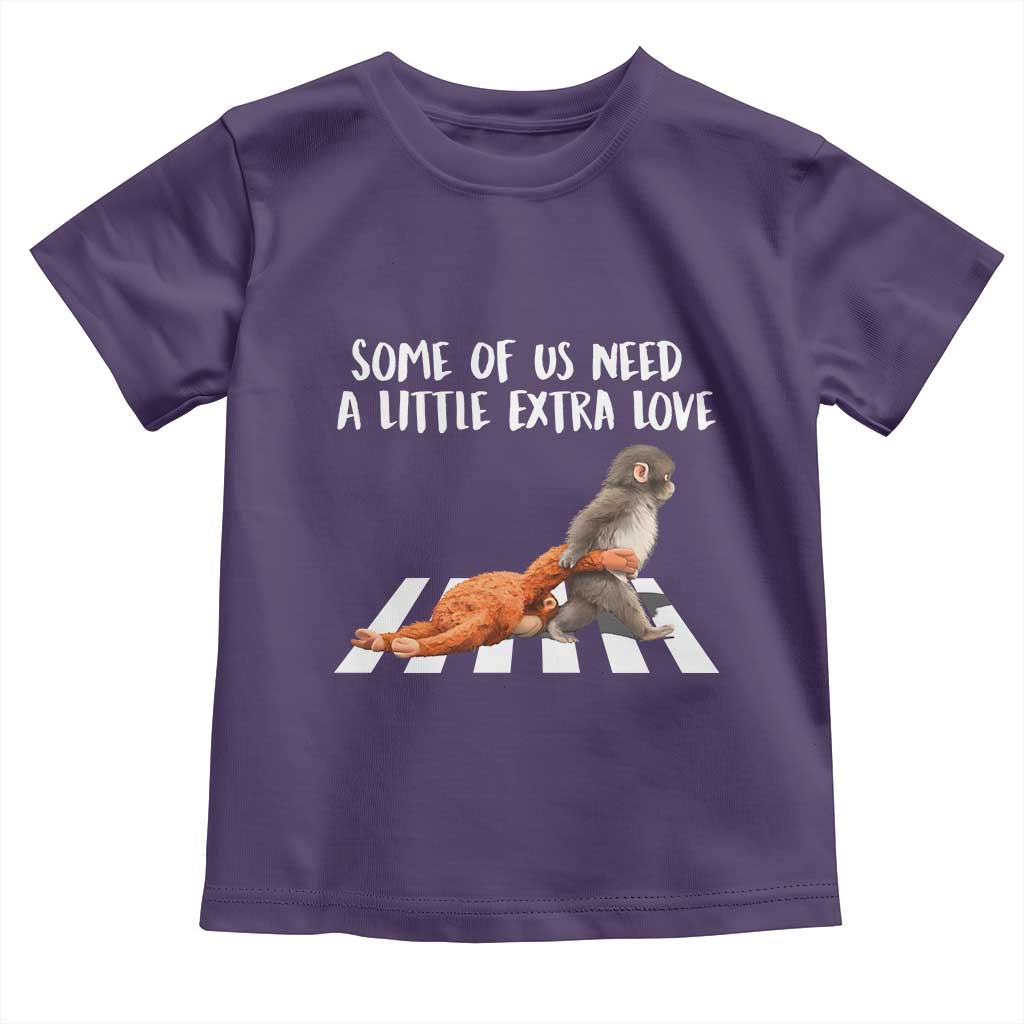 Punch Mokey Meme Toddler T Shirt Some Of Us Need a Little Extra Love TS14 Purple Print Your Wear
