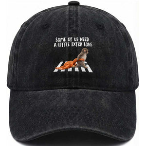 Punch Mokey Meme Washed Cotton Baseball Cap Some Of Us Need a Little Extra Love TS14 Washed Cap Universal Fit Black Print Your Wear