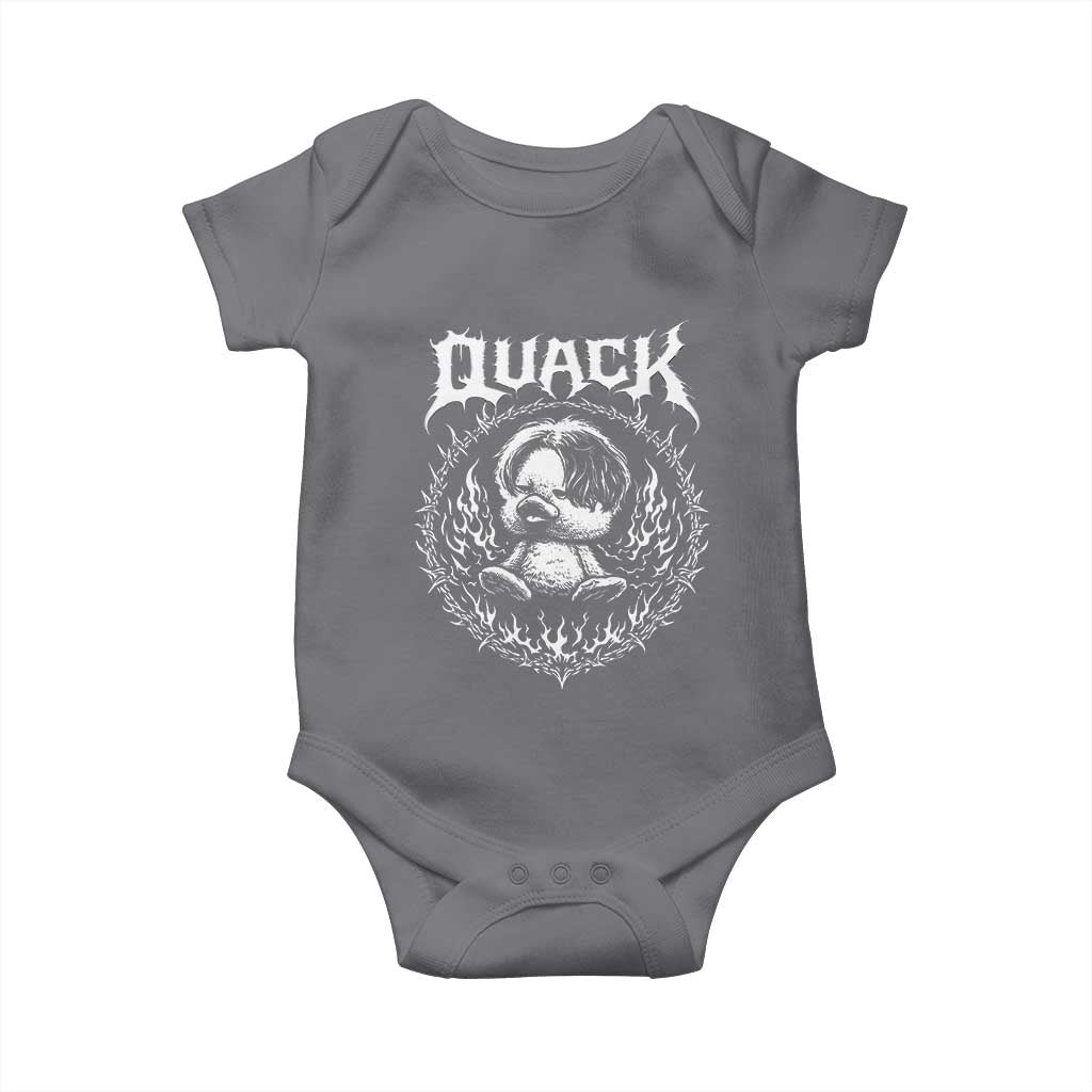 Funny Duck Metal Concert Baby Onesie Rock Music Quack Meme TS14 Charcoal Print Your Wear