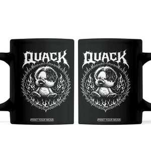 Funny Duck Metal Concert Coffee Mug Rock Music Quack Meme TS14 Black Print Your Wear