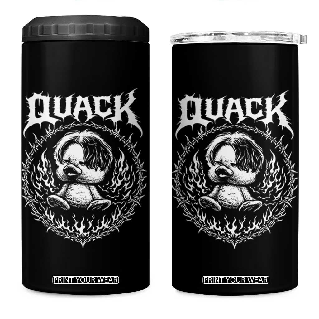 Funny Duck Metal Concert 4 in 1 Can Cooler Tumbler Rock Music Quack Meme TS14 One Size: 16 oz Black Print Your Wear