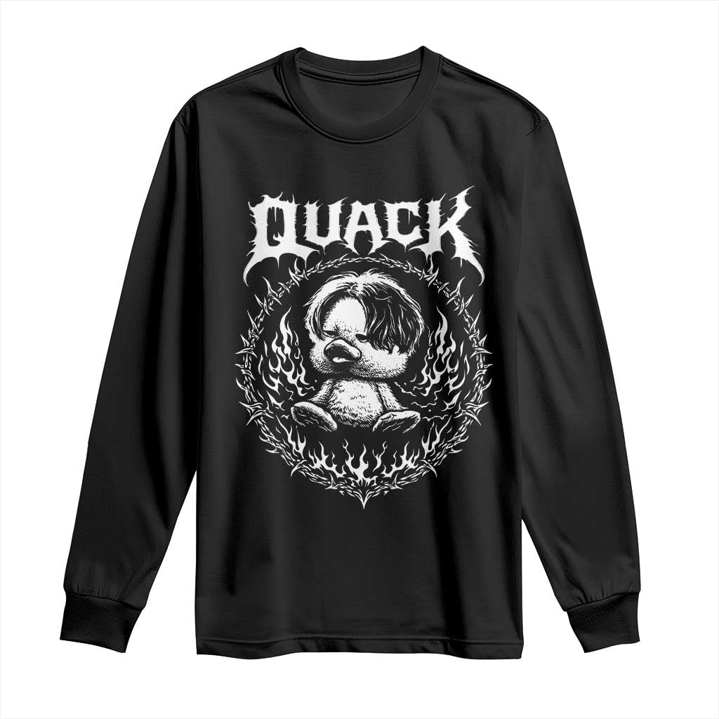 Funny Duck Metal Concert Long Sleeve Shirt Rock Music Quack Meme TS14 Black Print Your Wear