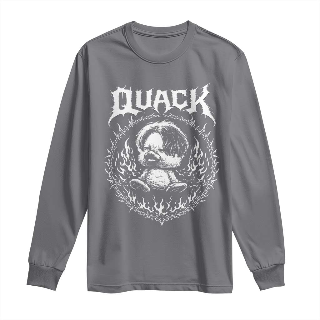 Funny Duck Metal Concert Long Sleeve Shirt Rock Music Quack Meme TS14 Charcoal Print Your Wear
