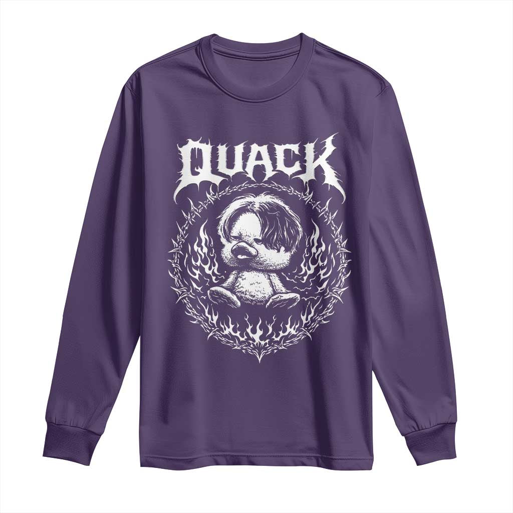 Funny Duck Metal Concert Long Sleeve Shirt Rock Music Quack Meme TS14 Purple Print Your Wear