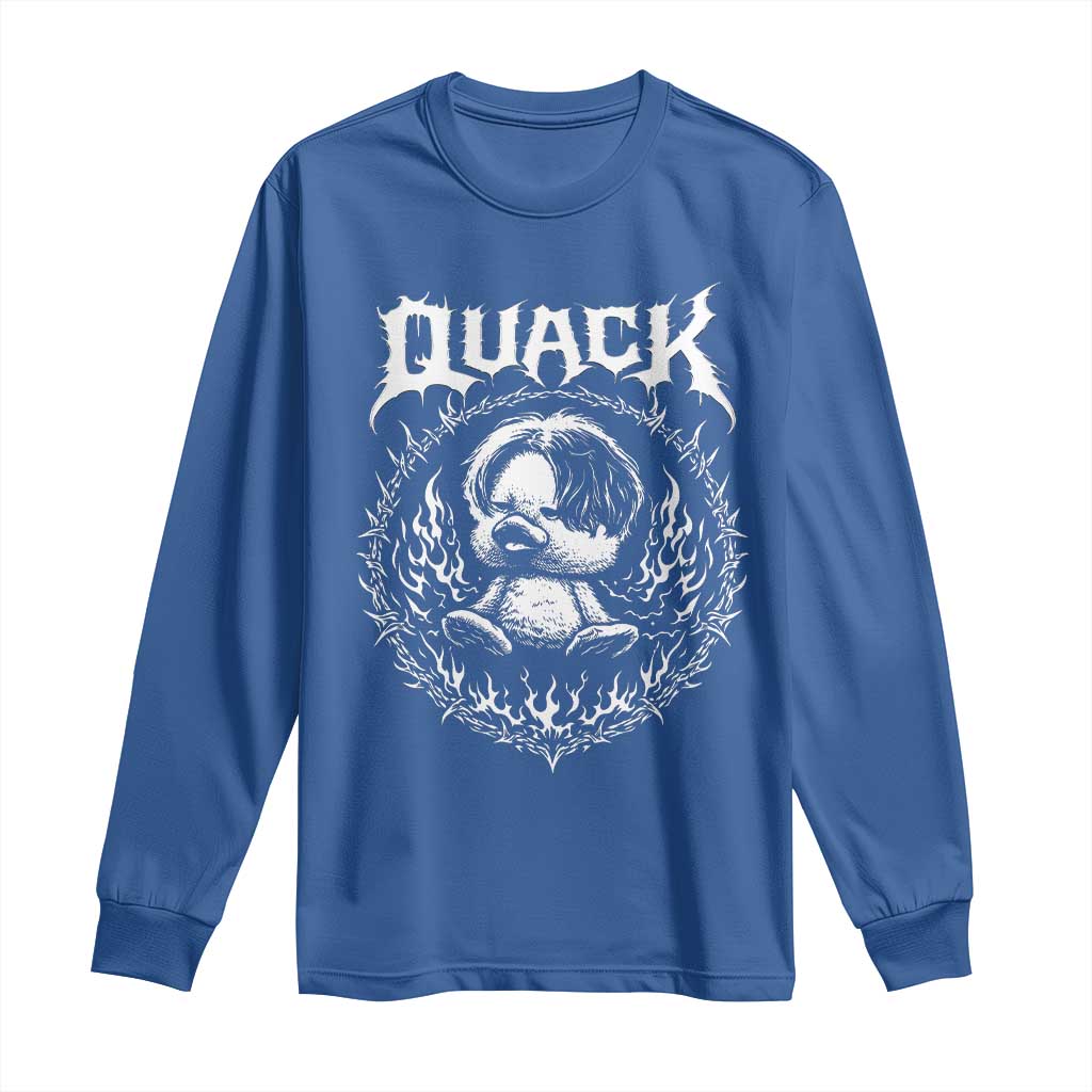 Funny Duck Metal Concert Long Sleeve Shirt Rock Music Quack Meme TS14 Royal Blue Print Your Wear