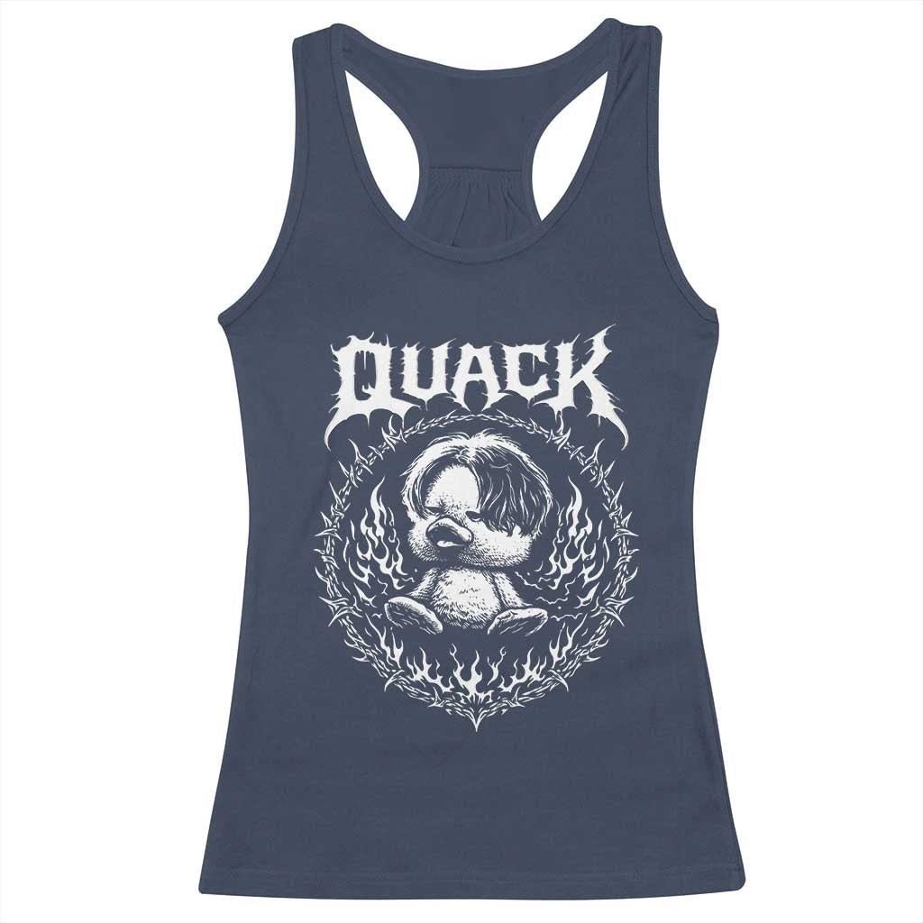 Funny Duck Metal Concert Racerback Tank Top Rock Music Quack Meme TS14 Navy Print Your Wear
