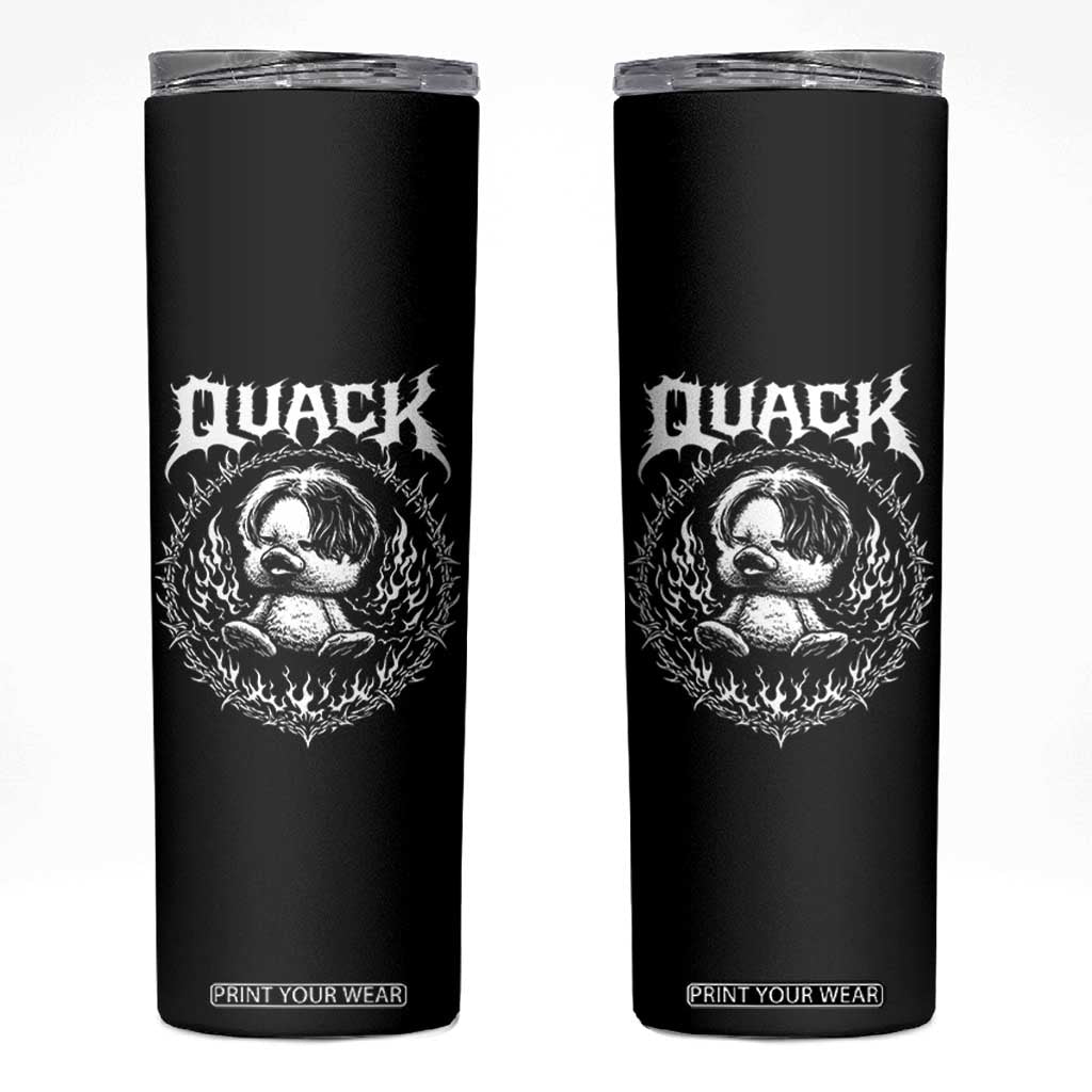 Funny Duck Metal Concert Skinny Tumbler Rock Music Quack Meme TS14 Black Print Your Wear