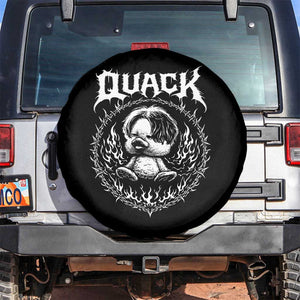 Funny Duck Metal Concert Spare Tire Cover Rock Music Quack Meme TS14 No hole Black Print Your Wear
