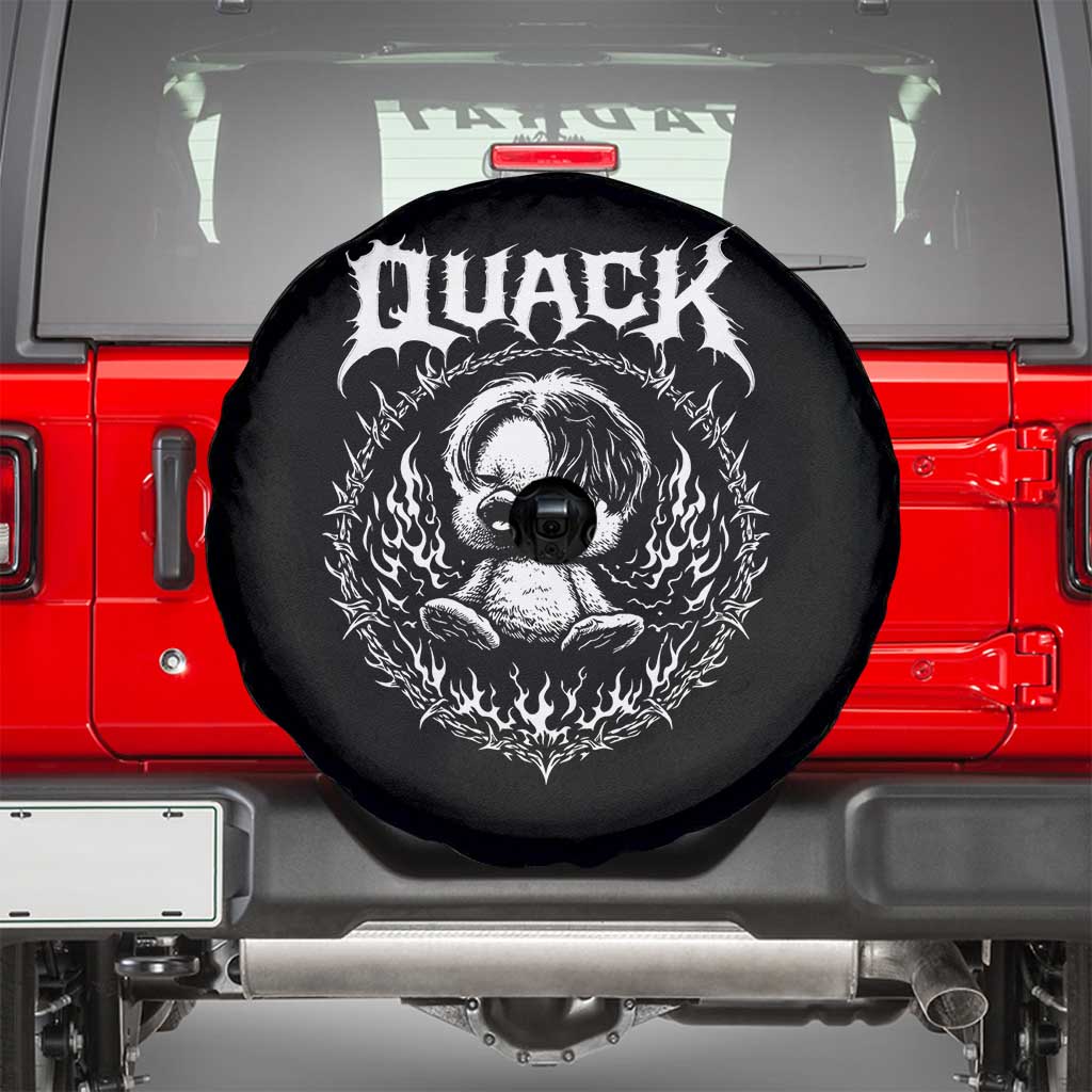 Funny Duck Metal Concert Spare Tire Cover Rock Music Quack Meme TS14 Black Print Your Wear