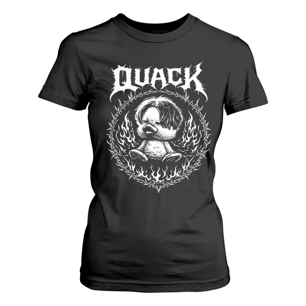 Funny Duck Metal Concert T Shirt For Women Rock Music Quack Meme TS14 Black Print Your Wear
