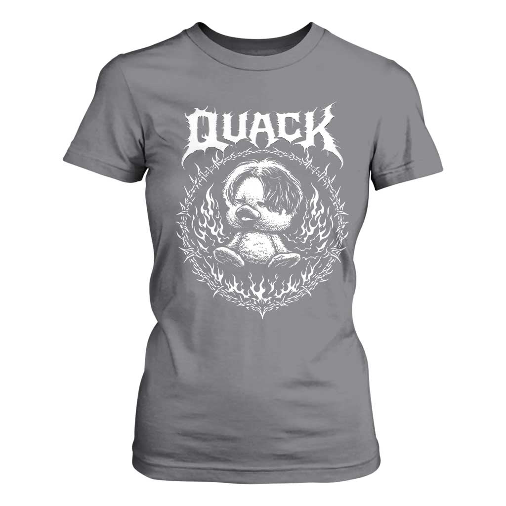 Funny Duck Metal Concert T Shirt For Women Rock Music Quack Meme TS14 Charcoal Print Your Wear