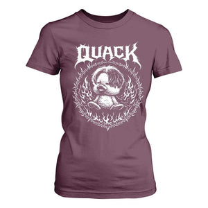 Funny Duck Metal Concert T Shirt For Women Rock Music Quack Meme TS14 Maroon Print Your Wear