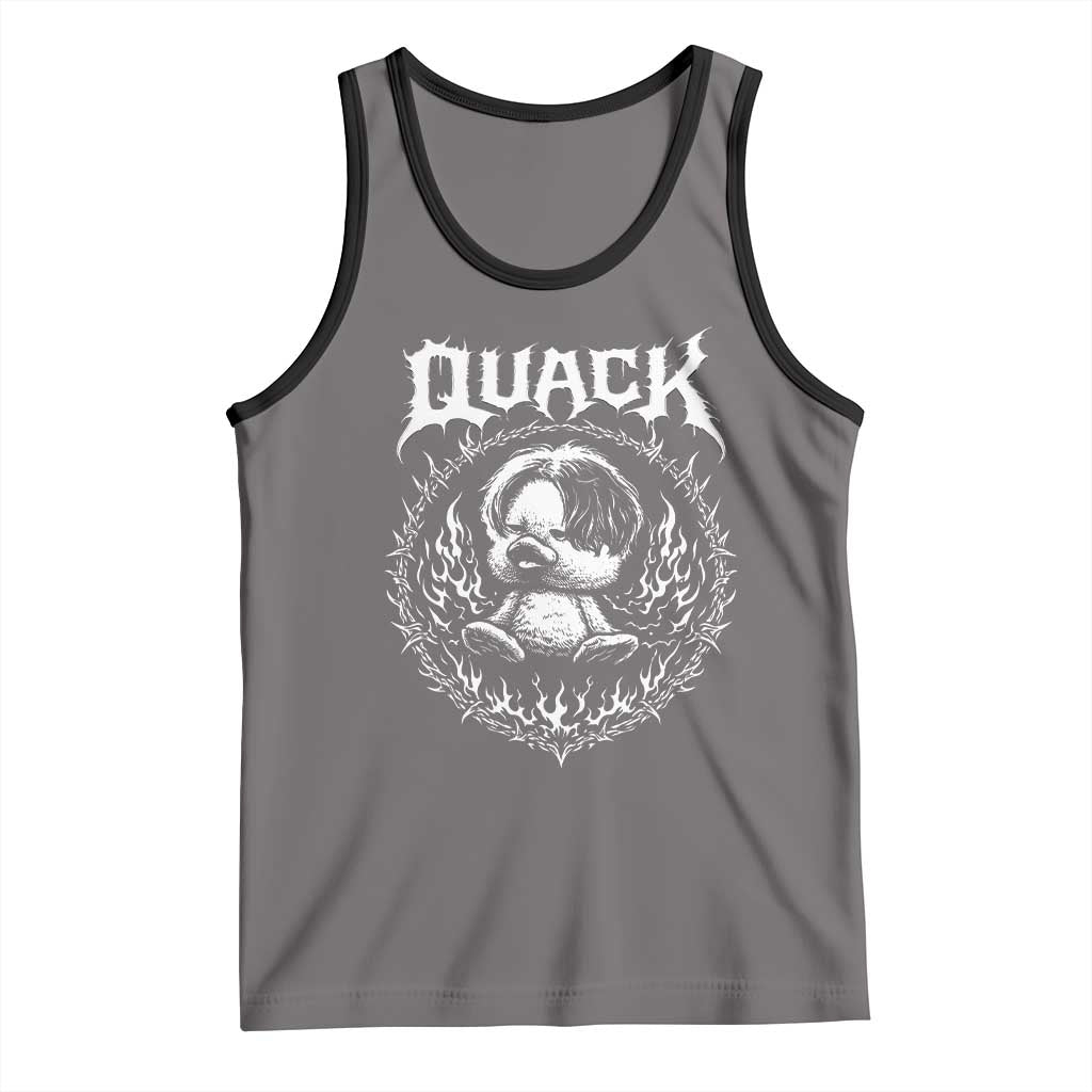 Funny Duck Metal Concert Tank Top Rock Music Quack Meme TS14 Deep Heather Black Print Your Wear