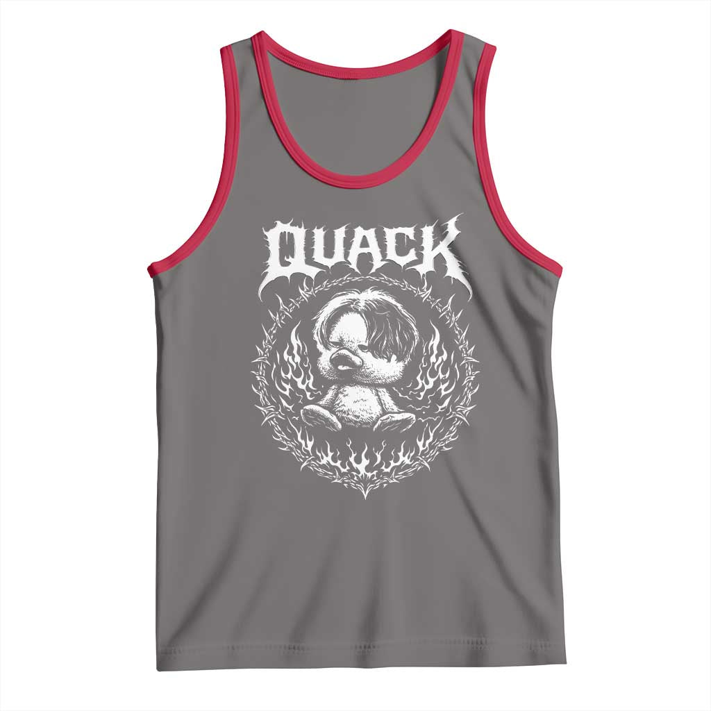 Funny Duck Metal Concert Tank Top Rock Music Quack Meme TS14 Deep Heather Red Print Your Wear