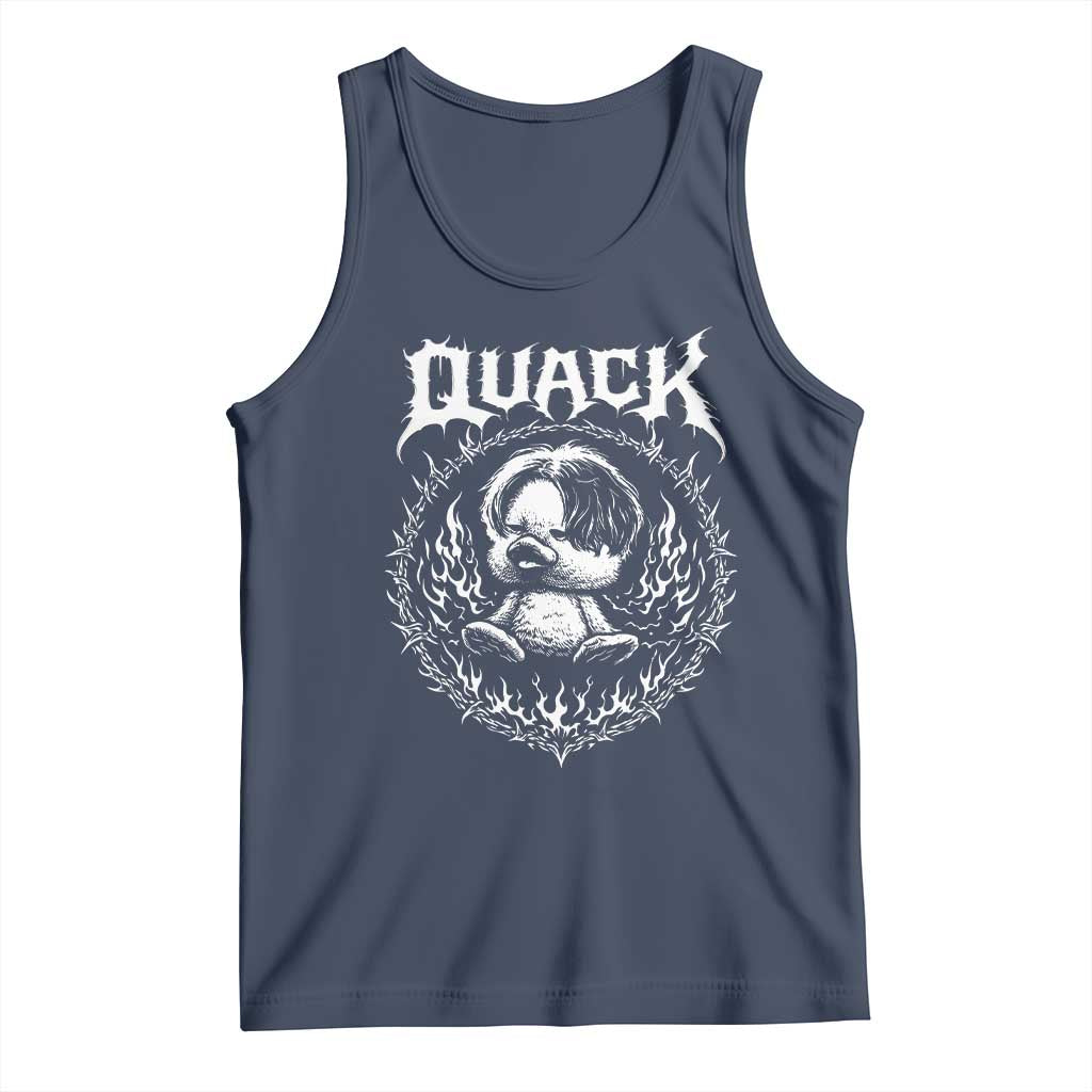 Funny Duck Metal Concert Tank Top Rock Music Quack Meme TS14 Navy Print Your Wear