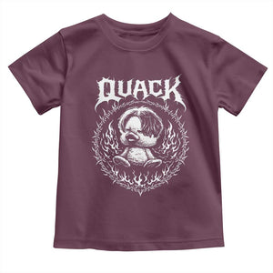 Funny Duck Metal Concert Toddler T Shirt Rock Music Quack Meme TS14 Maroon Print Your Wear