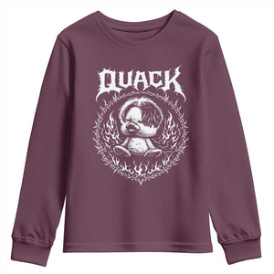 Funny Duck Metal Concert Youth Sweatshirt Rock Music Quack Meme TS14 Maroon Print Your Wear