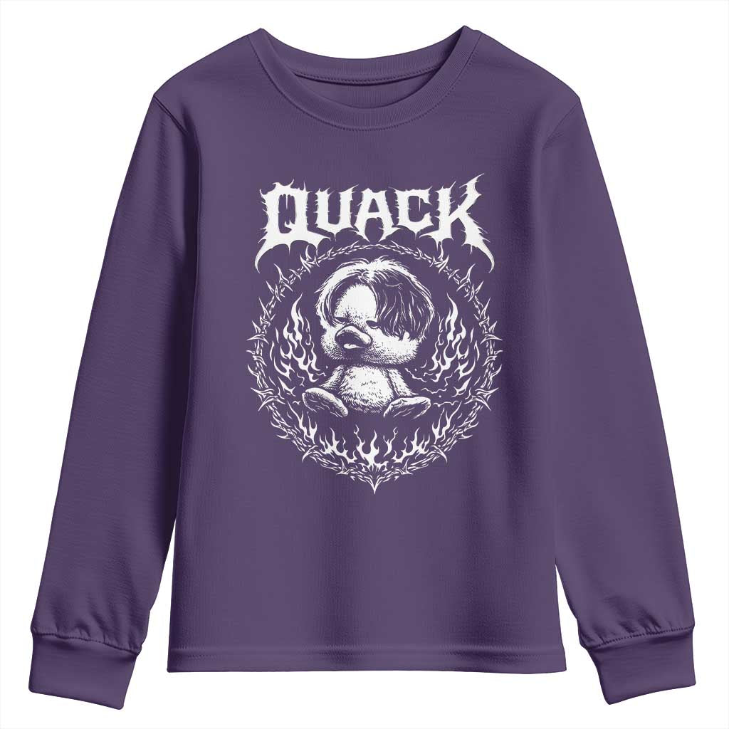 Funny Duck Metal Concert Youth Sweatshirt Rock Music Quack Meme TS14 Purple Print Your Wear