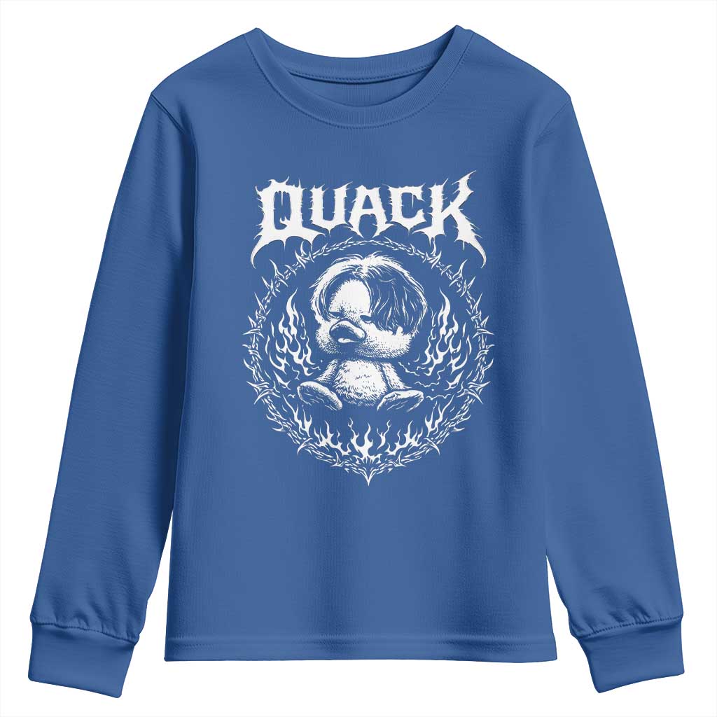 Funny Duck Metal Concert Youth Sweatshirt Rock Music Quack Meme TS14 Royal Blue Print Your Wear