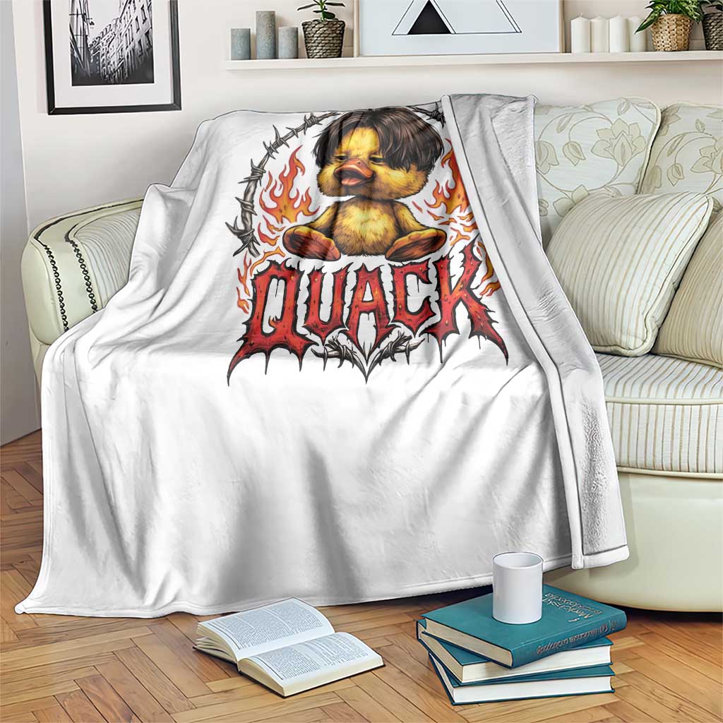 Funny Duck Metal Concert Throw Blanket Rock Band Quack Meme TS14 Print Your Wear