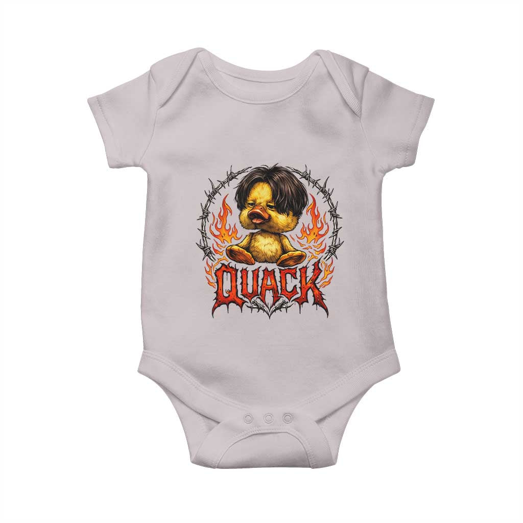Funny Duck Metal Concert Baby Onesie Rock Band Quack Meme TS14 Ice Gray Print Your Wear