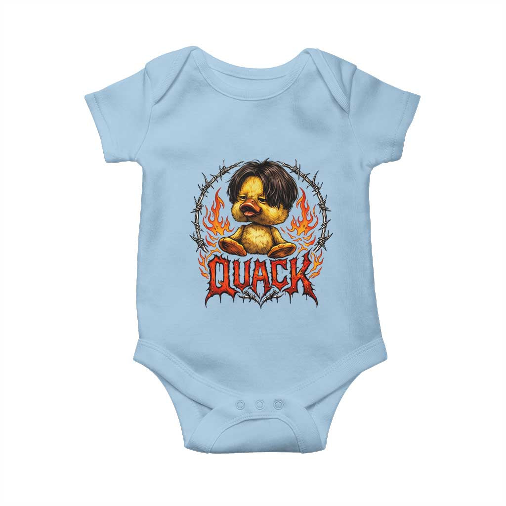Funny Duck Metal Concert Baby Onesie Rock Band Quack Meme TS14 Light Blue Print Your Wear