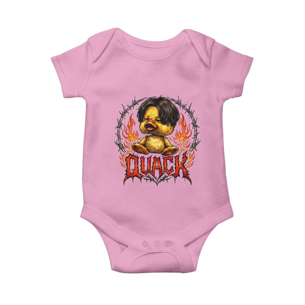 Funny Duck Metal Concert Baby Onesie Rock Band Quack Meme TS14 Light Pink Print Your Wear