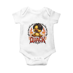 Funny Duck Metal Concert Baby Onesie Rock Band Quack Meme TS14 White Print Your Wear