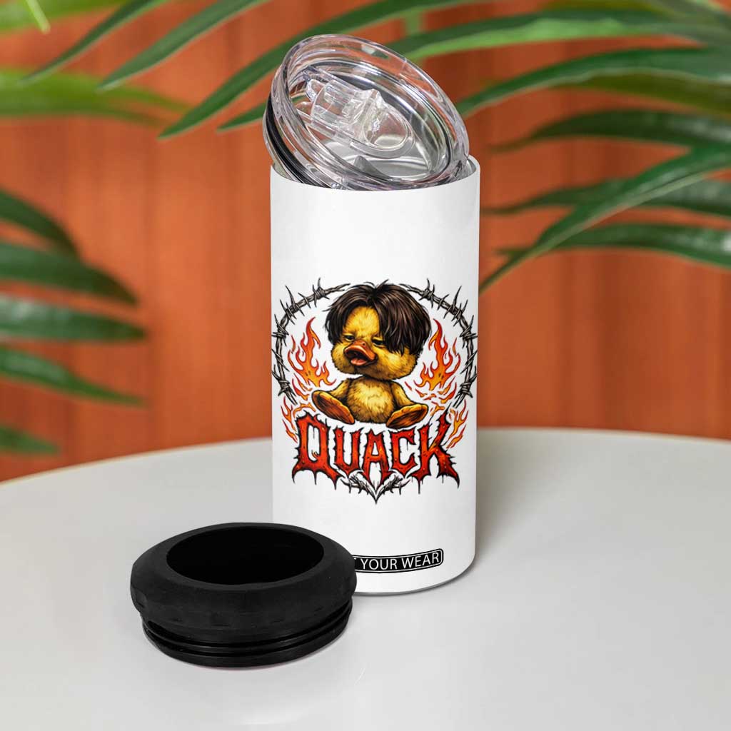 Funny Duck Metal Concert 4 in 1 Can Cooler Tumbler Rock Band Quack Meme TS14 Print Your Wear