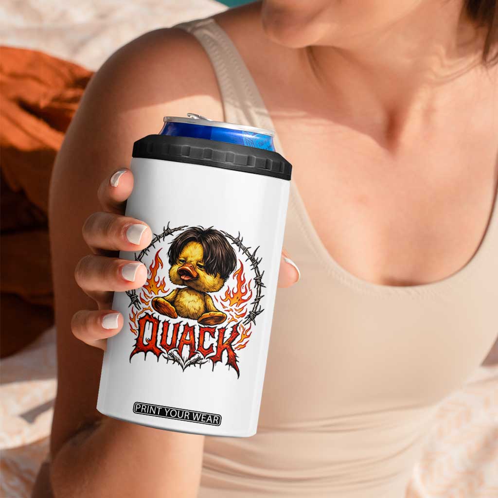 Funny Duck Metal Concert 4 in 1 Can Cooler Tumbler Rock Band Quack Meme TS14 Print Your Wear