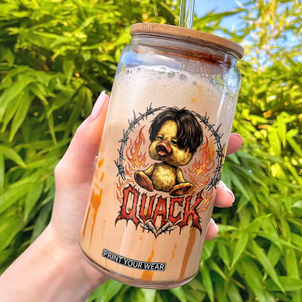 Funny Duck Metal Concert Glass Can Rock Band Quack Meme TS14 White Print Your Wear