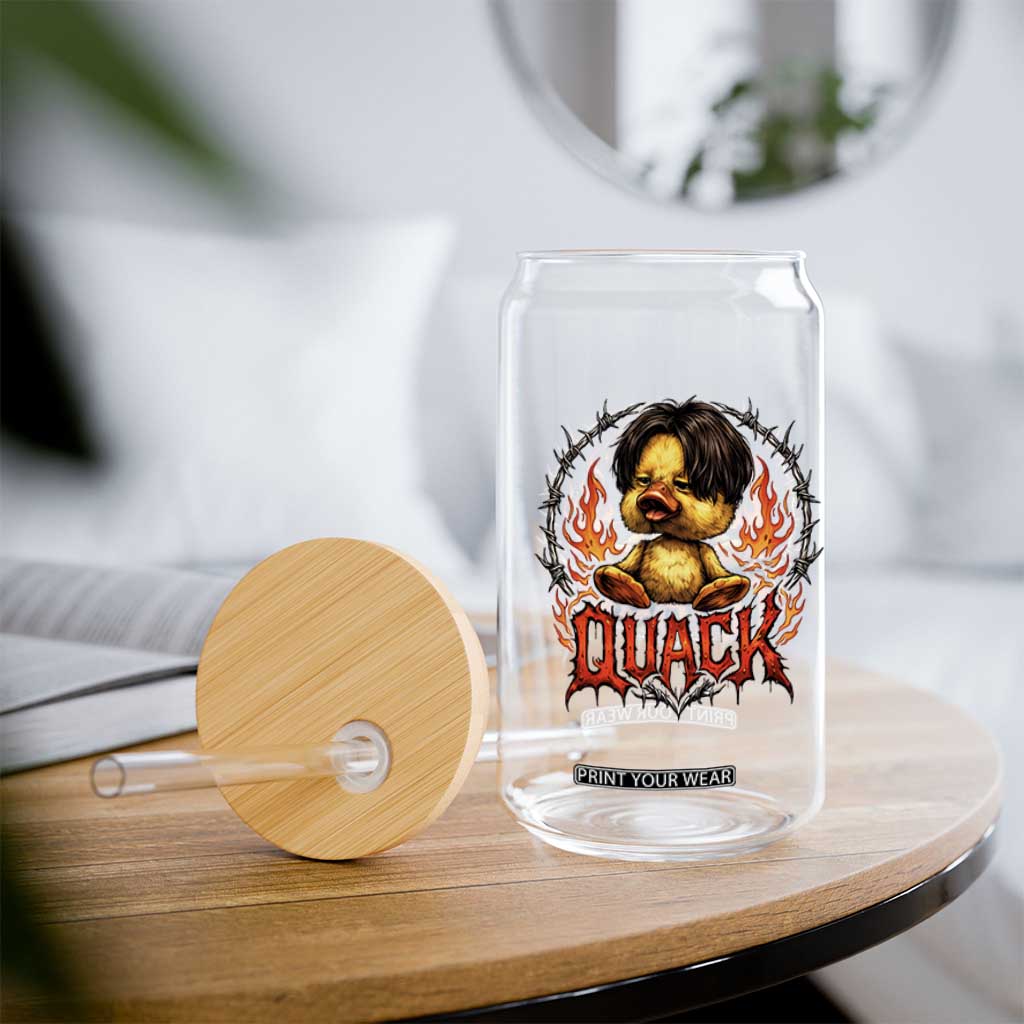 Funny Duck Metal Concert Glass Can Rock Band Quack Meme TS14 Print Your Wear