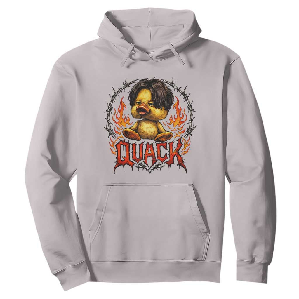 Funny Duck Metal Concert Hoodie Rock Band Quack Meme TS14 Ice Gray Print Your Wear