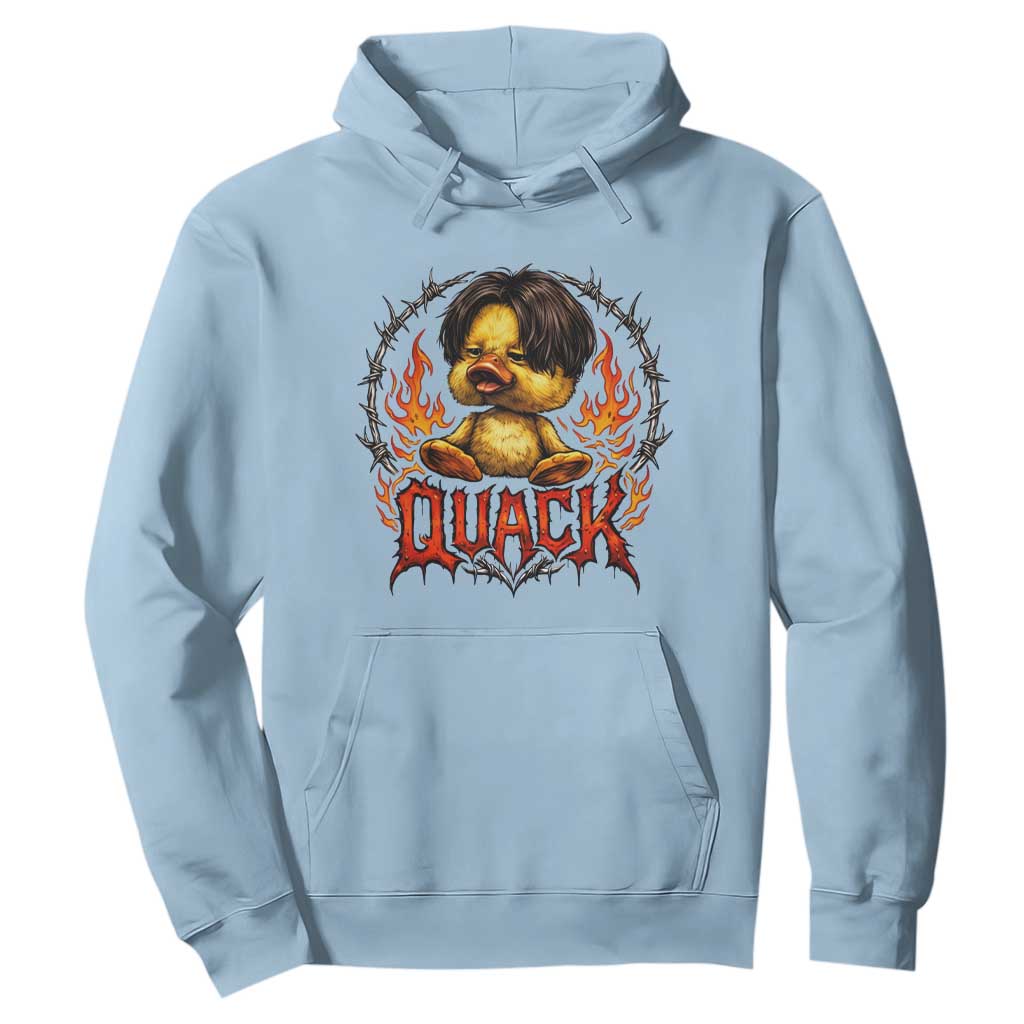 Funny Duck Metal Concert Hoodie Rock Band Quack Meme TS14 Light Blue Print Your Wear