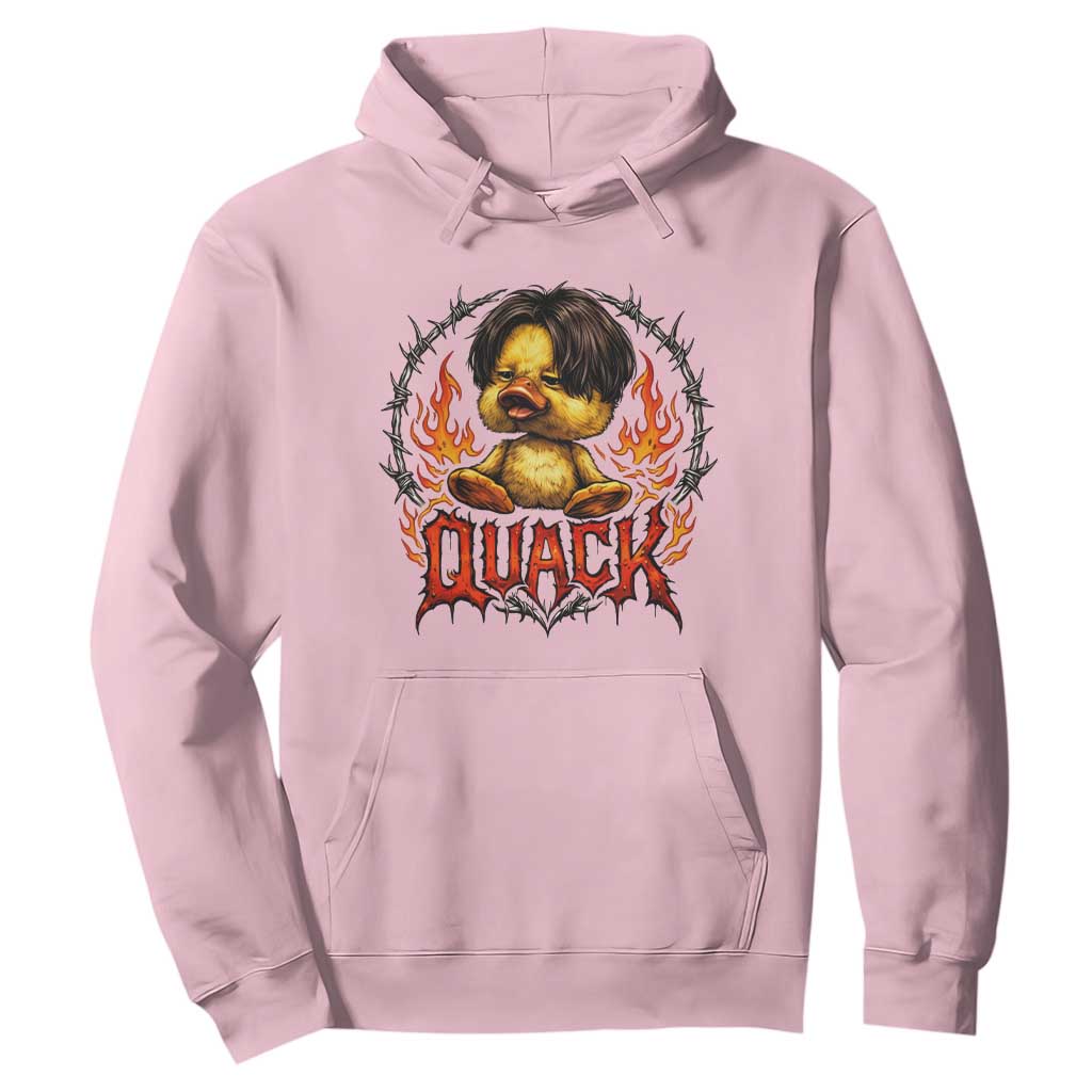 Funny Duck Metal Concert Hoodie Rock Band Quack Meme TS14 Light Pink Print Your Wear