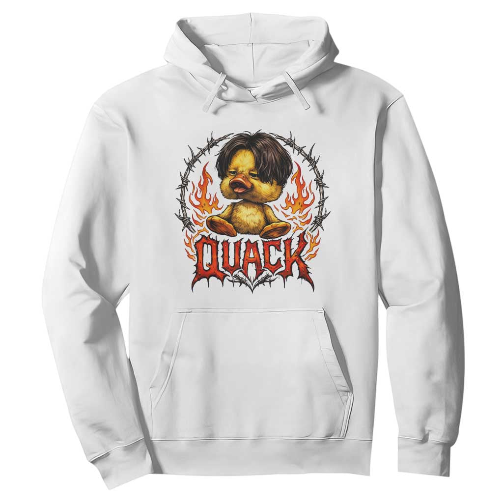 Funny Duck Metal Concert Hoodie Rock Band Quack Meme TS14 White Print Your Wear