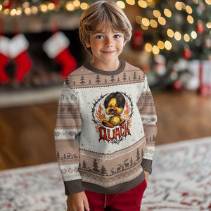 Funny Duck Metal Concert Ugly Christmas Sweater Rock Band Quack Meme TS14 Mocha Mousse Print Your Wear
