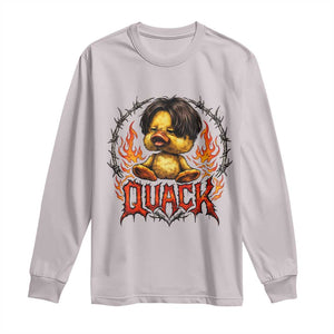 Funny Duck Metal Concert Long Sleeve Shirt Rock Band Quack Meme TS14 Ice Gray Print Your Wear