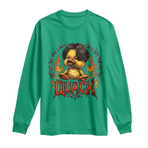 Funny Duck Metal Concert Long Sleeve Shirt Rock Band Quack Meme TS14 Irish Green Print Your Wear