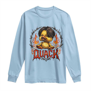 Funny Duck Metal Concert Long Sleeve Shirt Rock Band Quack Meme TS14 Light Blue Print Your Wear