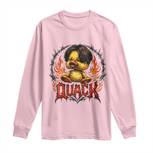 Funny Duck Metal Concert Long Sleeve Shirt Rock Band Quack Meme TS14 Light Pink Print Your Wear