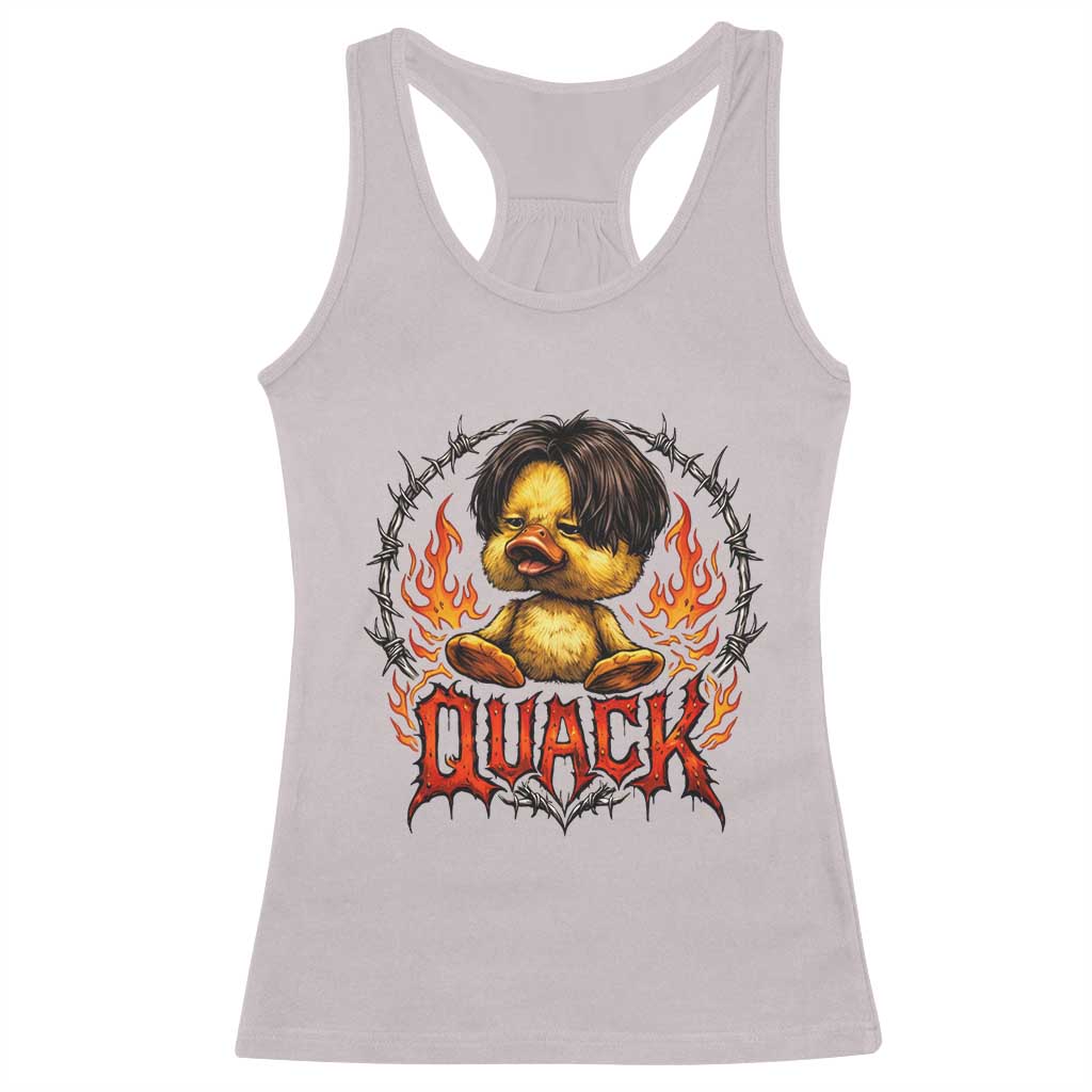 Funny Duck Metal Concert Racerback Tank Top Rock Band Quack Meme TS14 Ice Gray Print Your Wear