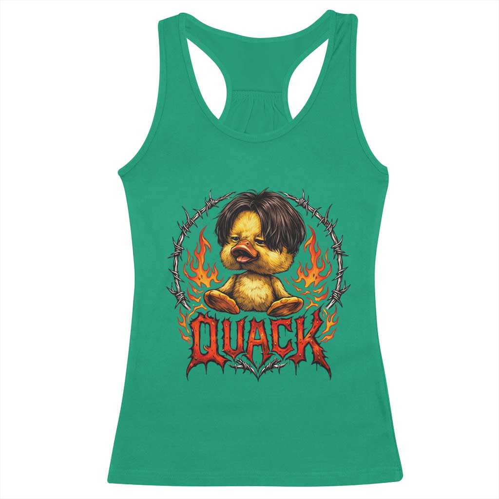 Funny Duck Metal Concert Racerback Tank Top Rock Band Quack Meme TS14 Irish Green Print Your Wear