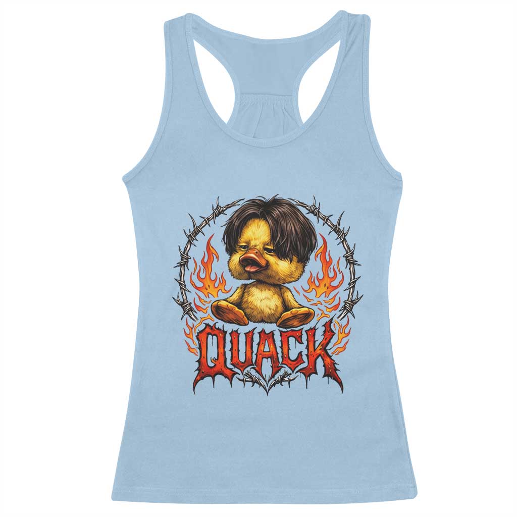 Funny Duck Metal Concert Racerback Tank Top Rock Band Quack Meme TS14 Light Blue Print Your Wear