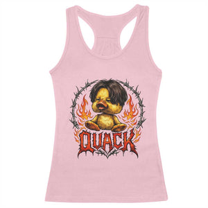Funny Duck Metal Concert Racerback Tank Top Rock Band Quack Meme TS14 Light Pink Print Your Wear